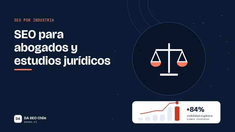 Ilustración de SEO para abogados y estudios jurídicos de DA SEO Chile