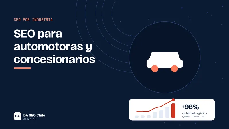 Ilustración de SEO para automotoras y concesionarios de DA SEO Chile