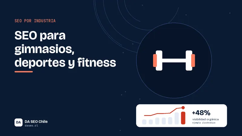 Ilustración de SEO para gimnasios, deportes y fitness de DA SEO Chile