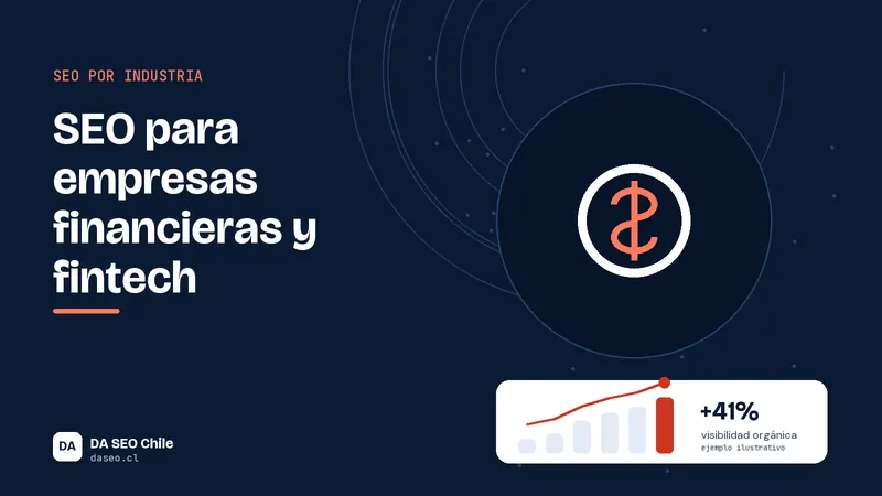 Ilustración de SEO para empresas financieras y fintech de DA SEO Chile