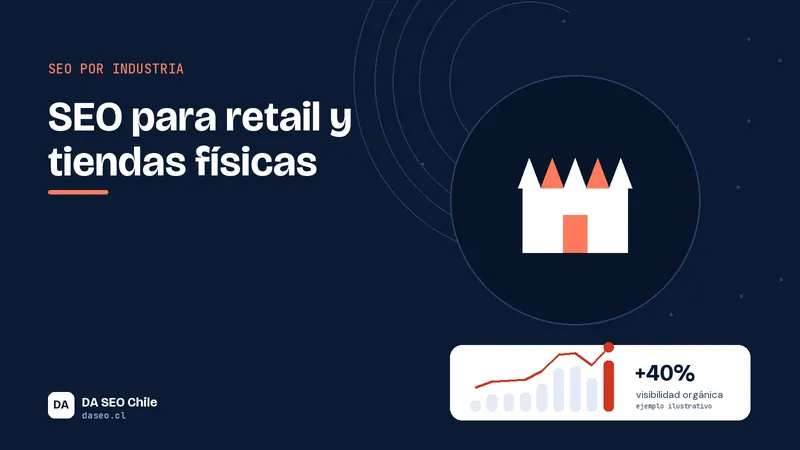Ilustración de SEO para retail y tiendas físicas de DA SEO Chile