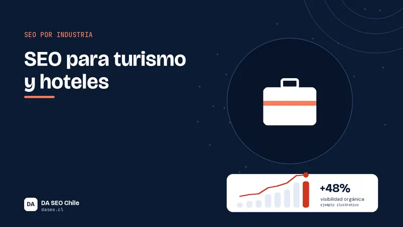 Ilustración de SEO para turismo y hoteles de DA SEO Chile