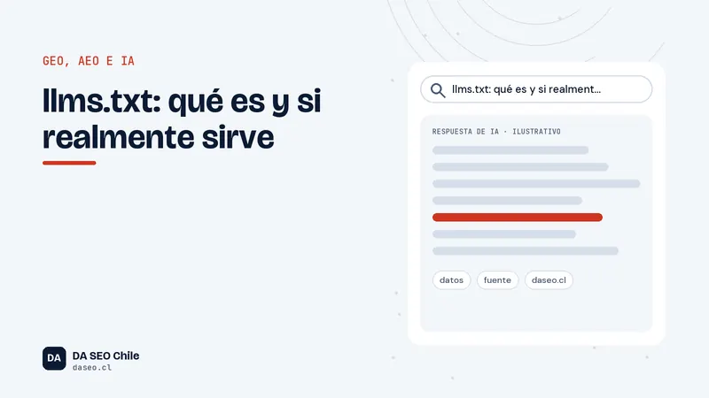 Ilustración de un archivo de texto llms.txt en la raíz de un sitio web