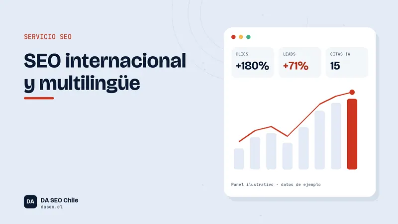 Ilustración del servicio SEO internacional de DA SEO Chile