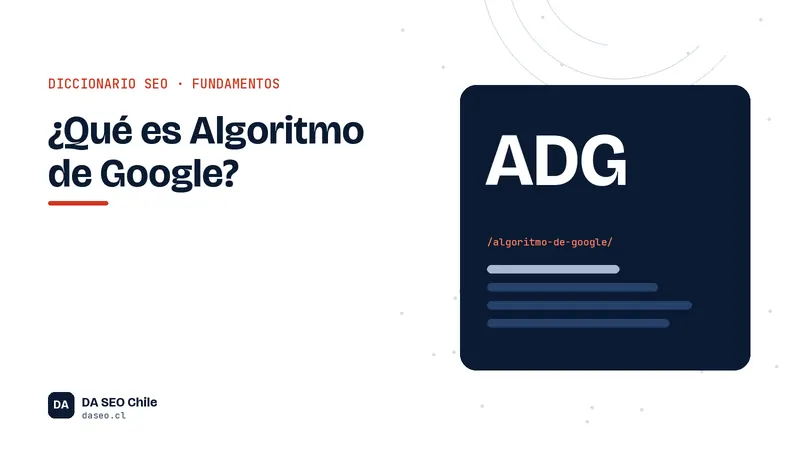 Ficha ilustrada del término Algoritmo de Google del diccionario SEO