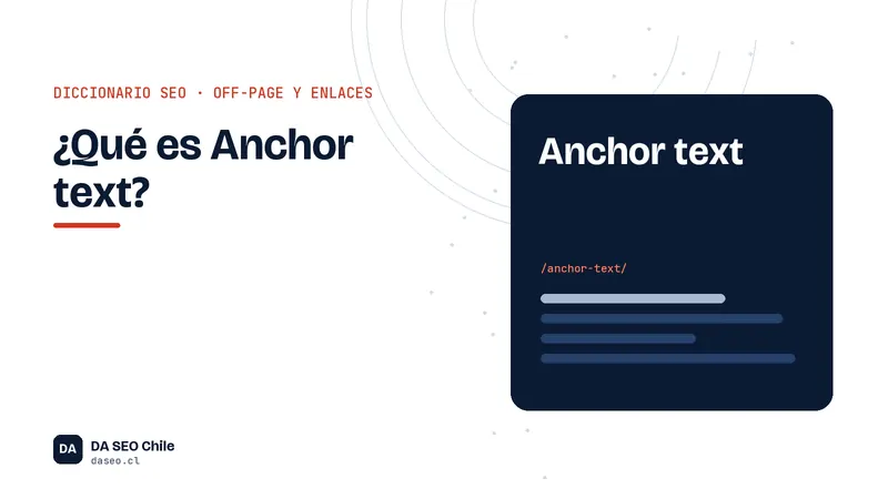 Ficha ilustrada del término Anchor text del diccionario SEO