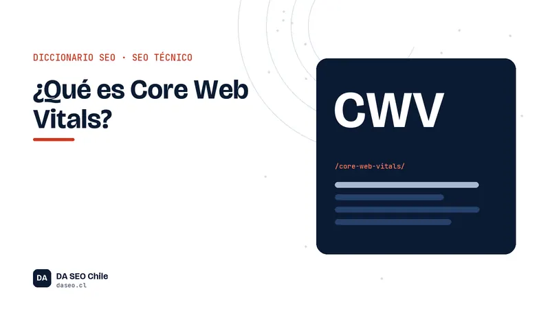 Ficha ilustrada del término Core Web Vitals del diccionario SEO