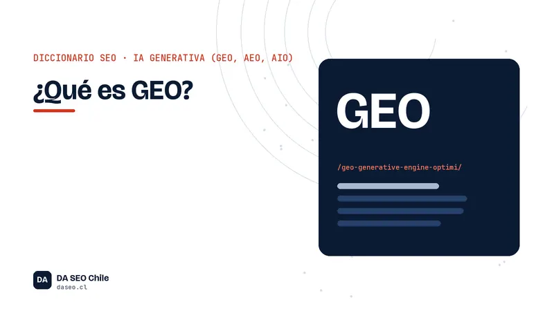 Ficha ilustrada del término GEO del diccionario SEO