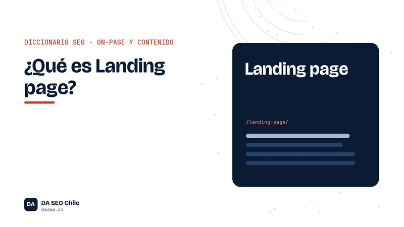 Ficha ilustrada del término Landing page del diccionario SEO