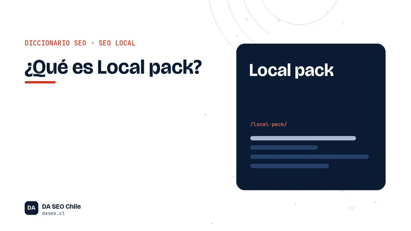 Ficha ilustrada del término Local pack del diccionario SEO