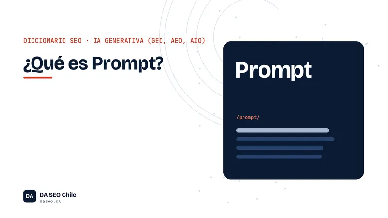 Ficha ilustrada del término Prompt del diccionario SEO