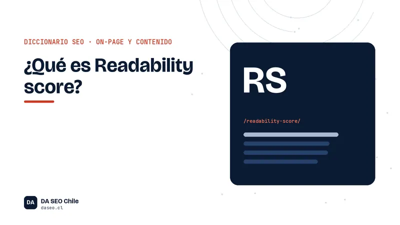 Ficha ilustrada del término Readability score del diccionario SEO