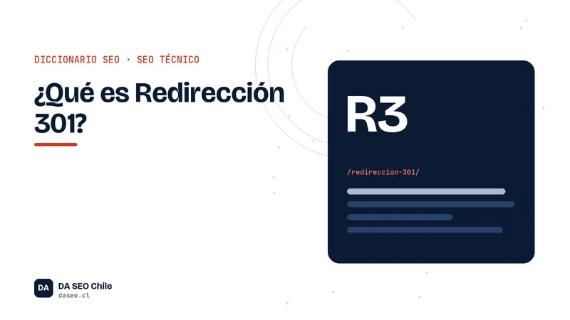Ficha ilustrada del término Redirección 301 del diccionario SEO