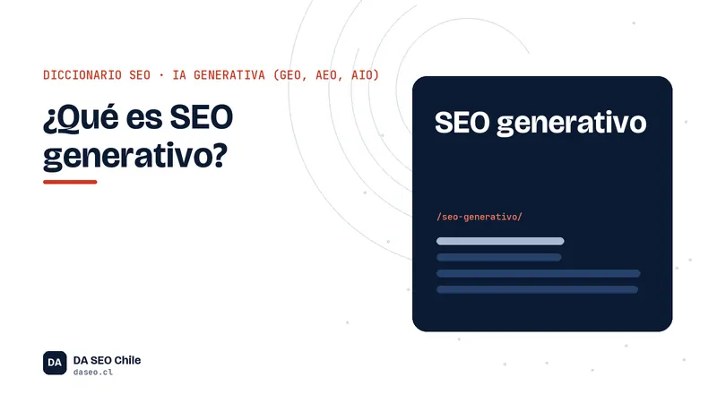 Ficha ilustrada del término SEO generativo del diccionario SEO