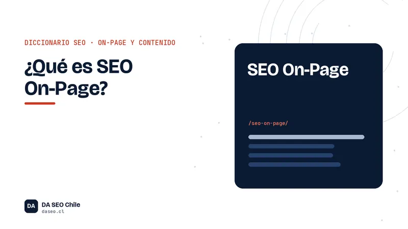 Ficha ilustrada del término SEO On-Page del diccionario SEO