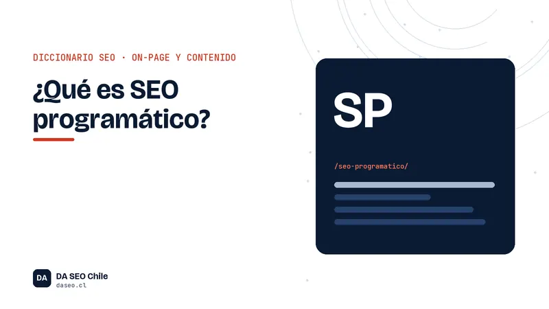 Ficha ilustrada del término SEO programático del diccionario SEO