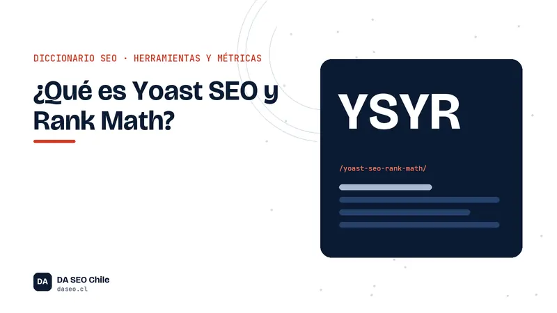 Ficha ilustrada del término Yoast SEO y Rank Math del diccionario SEO